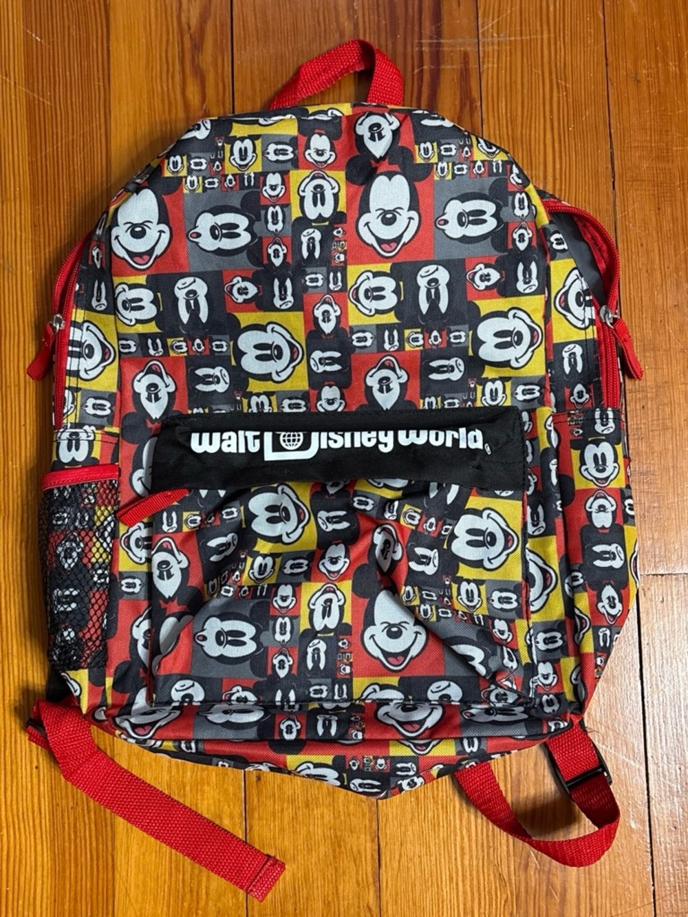 Disney Mickey Mouse Red Black Yellow Kids Backpack